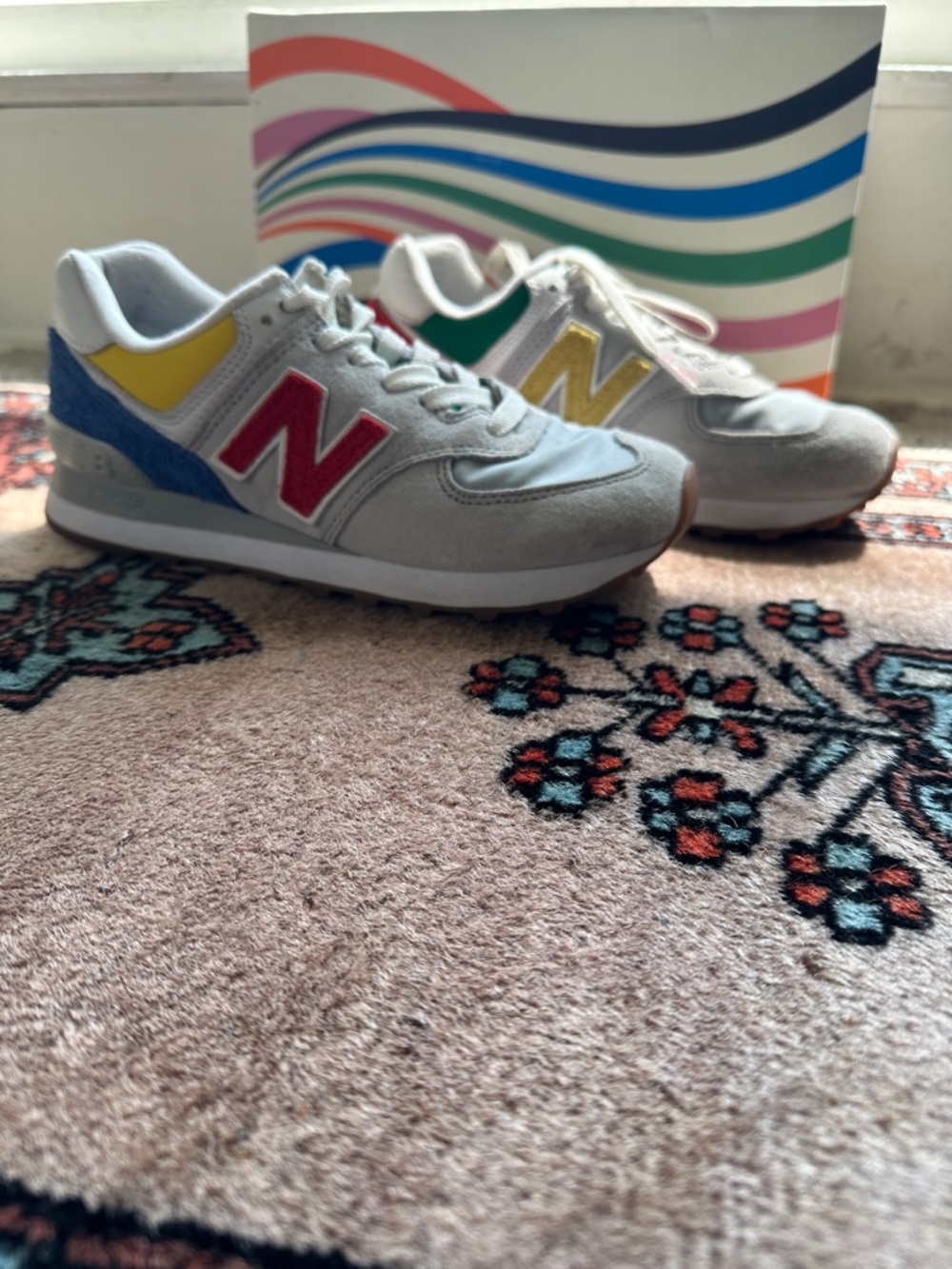 New Balance x Staud 574 Raincloud Team Red Collection